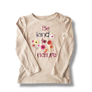 Gymboree Girls 8 Fashionable Fox Oatmeal Kind Nature Longsleeved Shirt